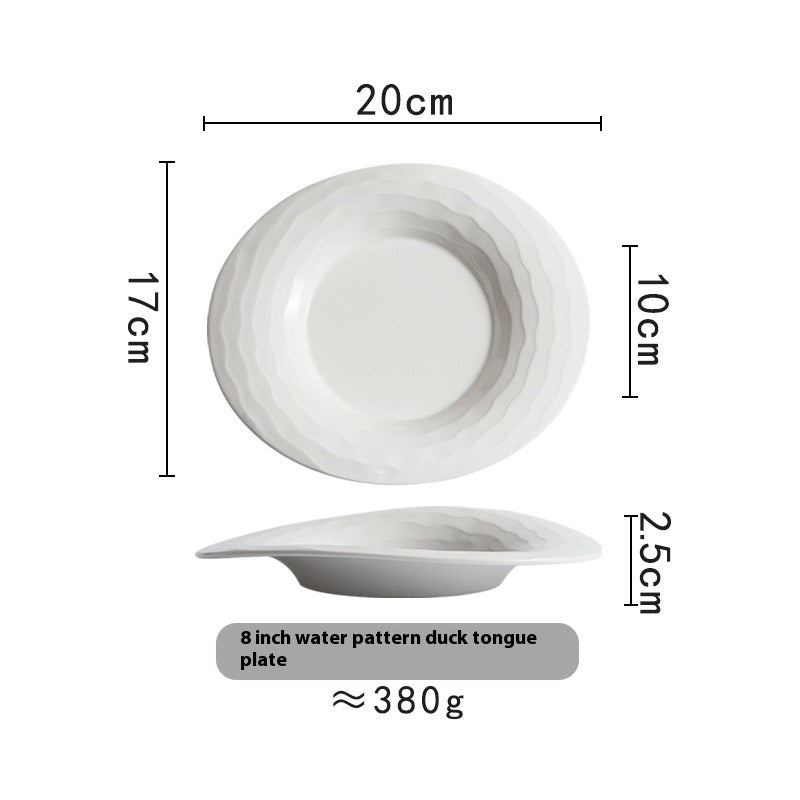 Creative Water Pattern Duck Tongue Dish Western Cuisine Plate