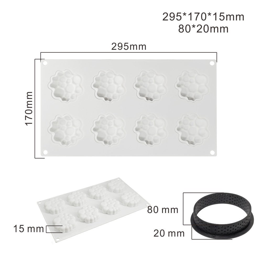 8 Round Mousse Molds, Bubble Mousse Molds