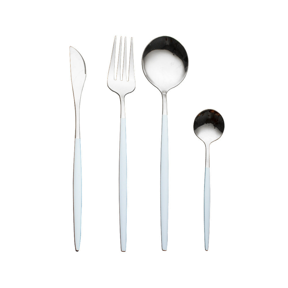 Cutlery Cutlery Set Gold Baked Lacquer Cutlery And Spoon Four-piece Set