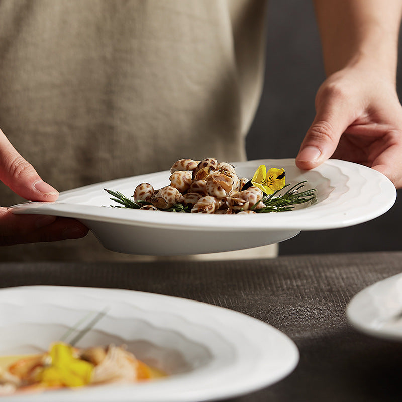 Creative Water Pattern Duck Tongue Dish Western Cuisine Plate