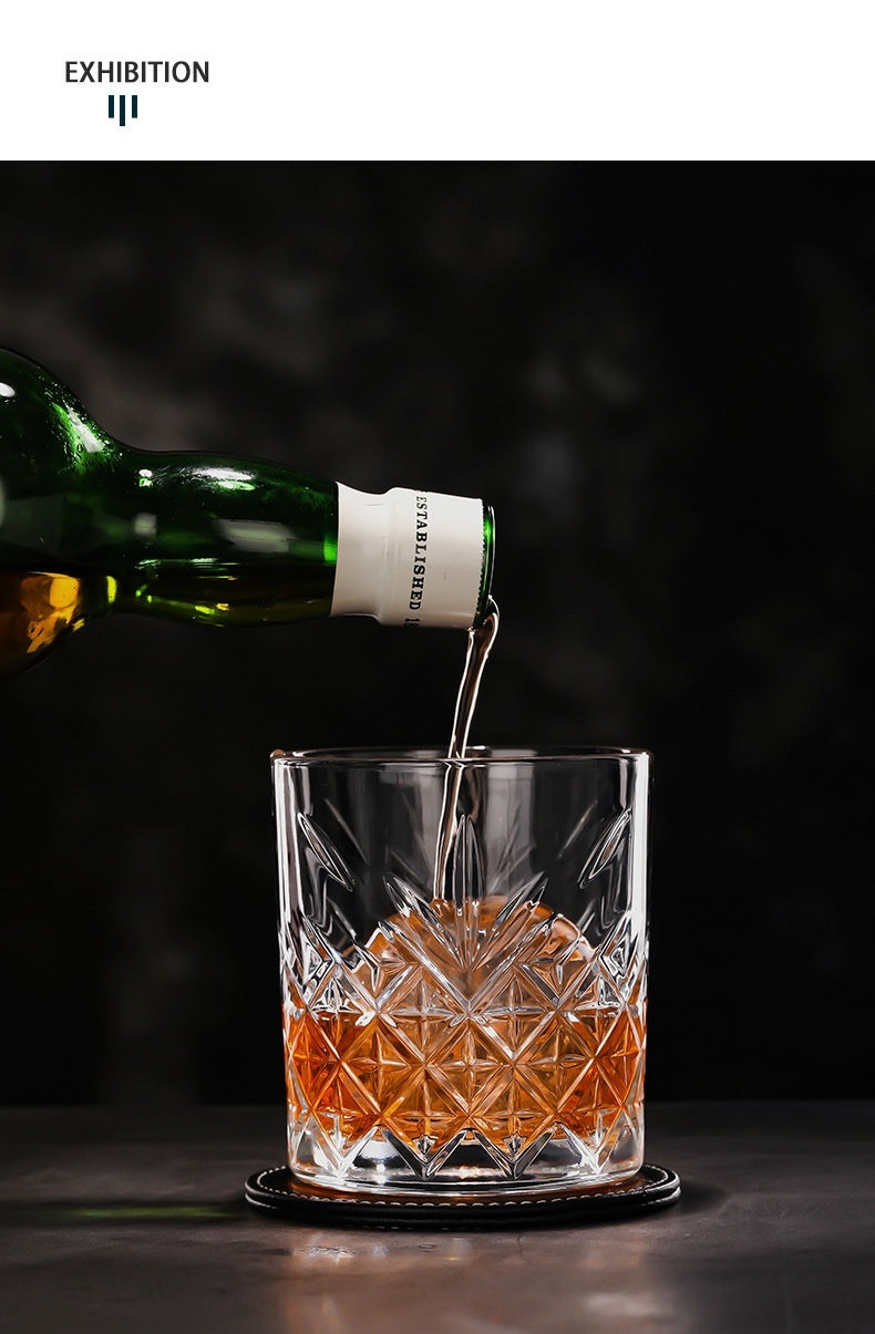 Vintage Carved Lead-free Glass Wine Glass