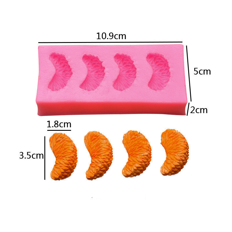 2 Orange Fruit Flesh Shape Fondant Silicone Molds