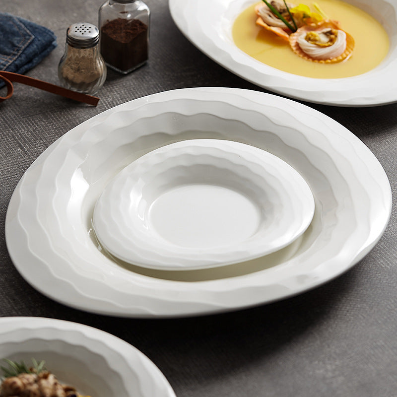 Creative Water Pattern Duck Tongue Dish Western Cuisine Plate