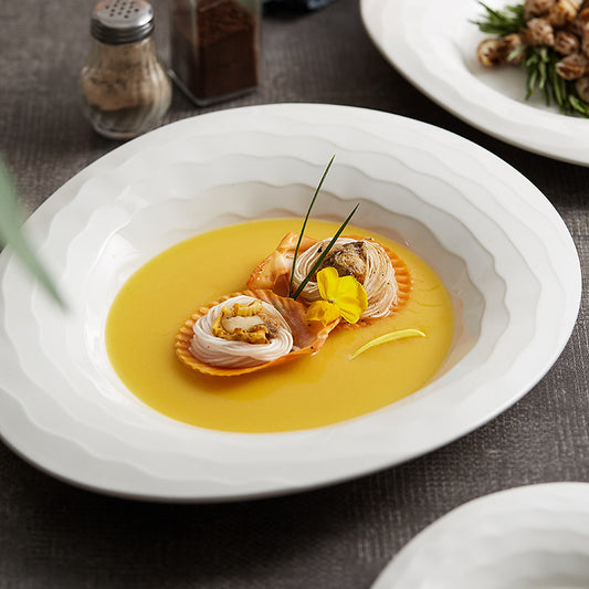 Creative Water Pattern Duck Tongue Dish Western Cuisine Plate