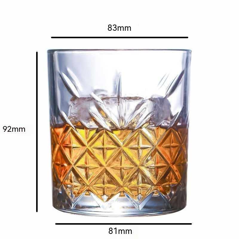 Vintage Carved Lead-free Glass Wine Glass