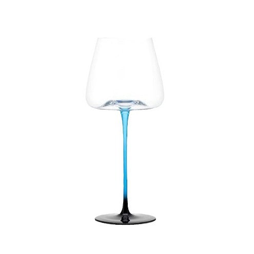 Black And Blue Bow Tie Crystal Burgundy Blue Rod Red Wine Glass