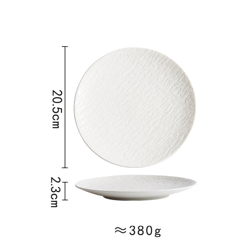 Ceramic Rock Pattern Round Flat Plate Hotel Tableware New Large Chicken