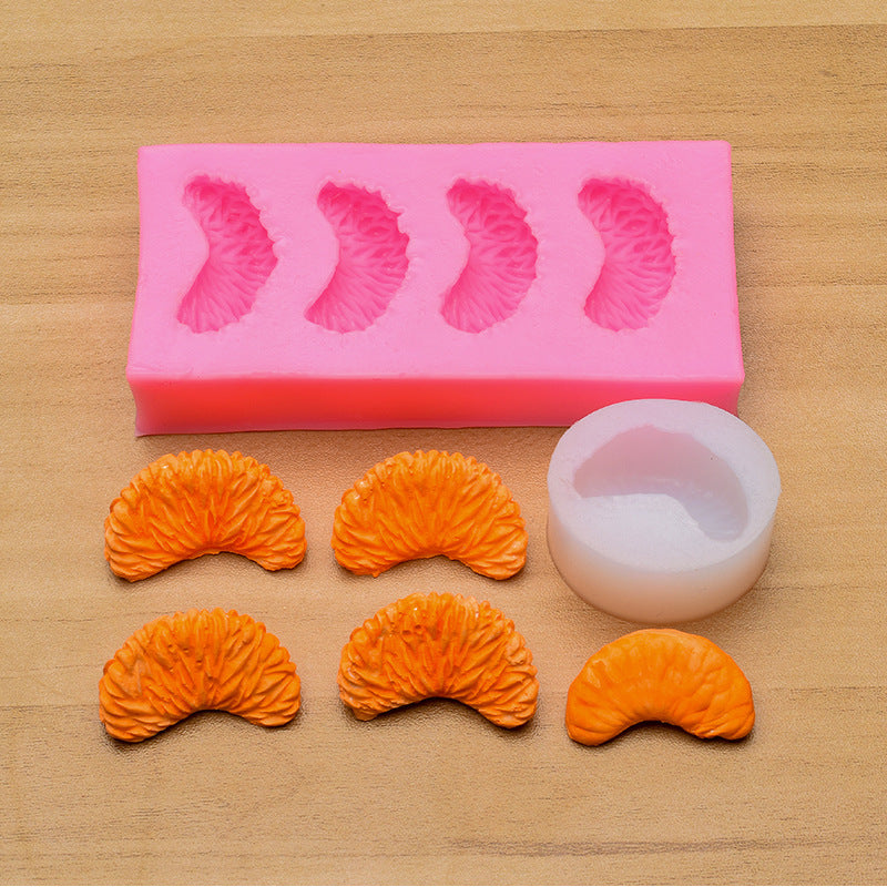 2 Orange Fruit Flesh Shape Fondant Silicone Molds