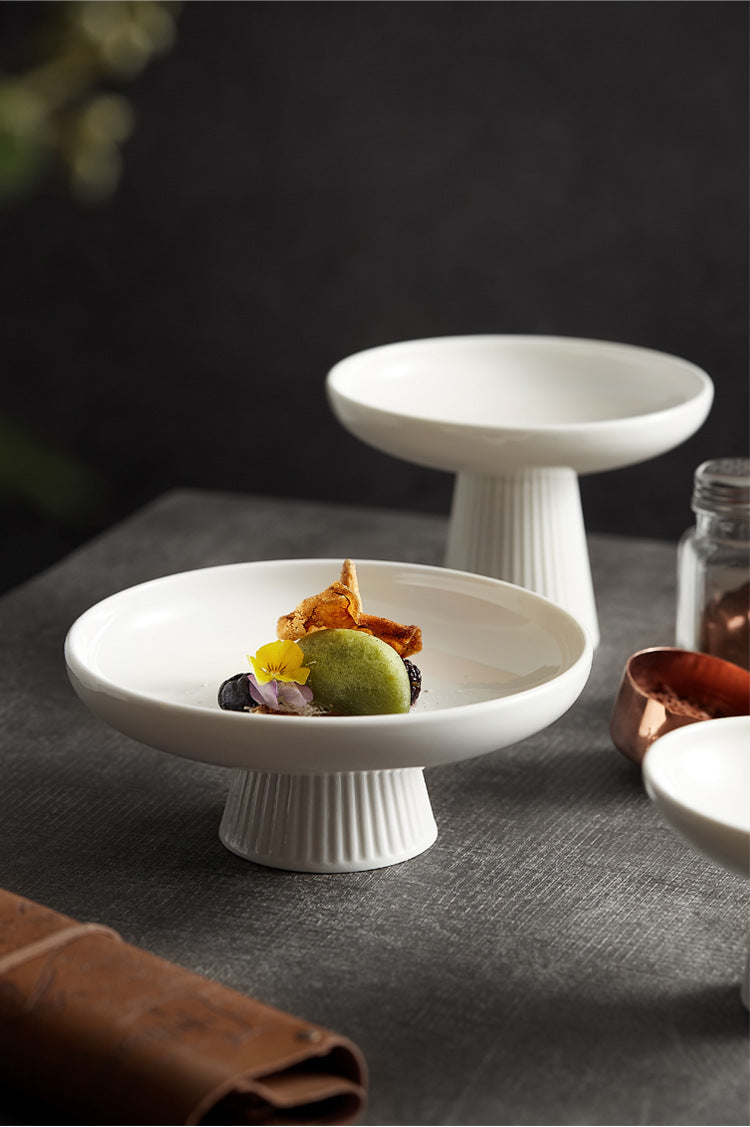 Goblet Plate Ceramic Snack Dessert Fruit Plate