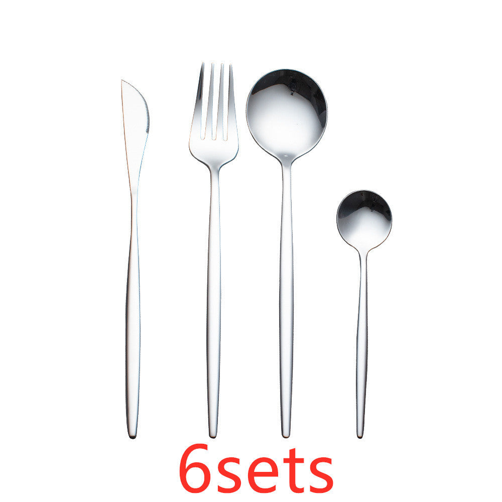 Cutlery Cutlery Set Gold Baked Lacquer Cutlery And Spoon Four-piece Set